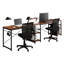 Techni Mobili L-Shape Industrial Desk With Storage Shelves