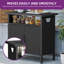 Armoire de rangement d'extérieur en rotin PE - Table de bar en osier résistante aux intempéries avec portes doubles-63414413