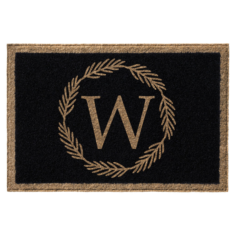 Tapis d'extérieur antidérapant Gabrien, Noir / brun clair, 24" W x 36" L