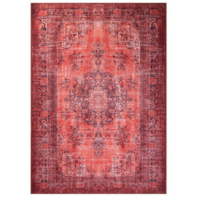 Premium Machine Washable Carpet, 4.6 x 6.2 Feet, 100% Polyester, 1850 g/m² | Pile Height: 0.2 Inches | Eco-Friendly Recycled Poly Cotton Underside | Perfect for Living Room, Bedroom, and High-Traffic Areas