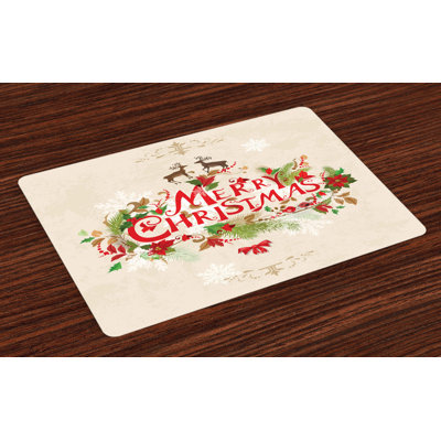 Nahunta Christmas Floral Merry Xmas Placemat