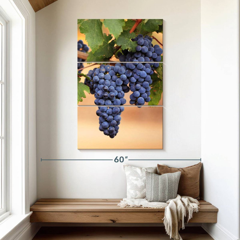 Raisins sur la vigne, H 32 po x l 20 po