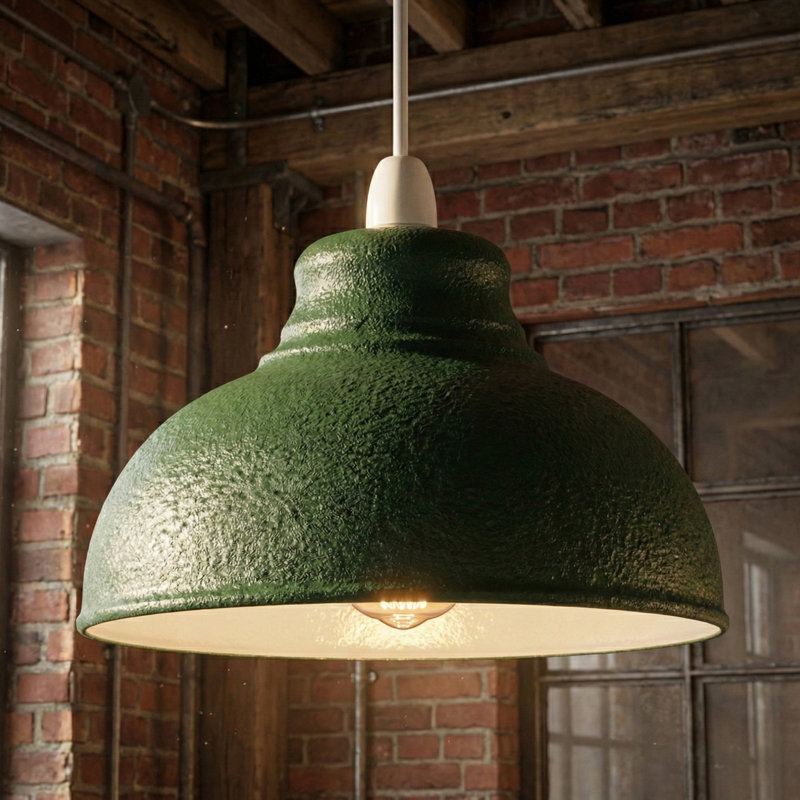 17cm H Metal Dome Lamp Shade ( Screw On ), Green