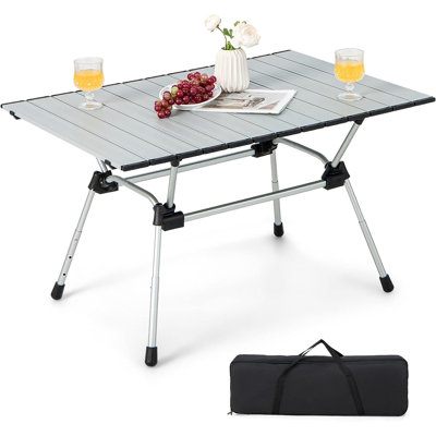 Tiefort Rectangular Metal Outdoor Camping Table - 90 cm W 60.5 cm D