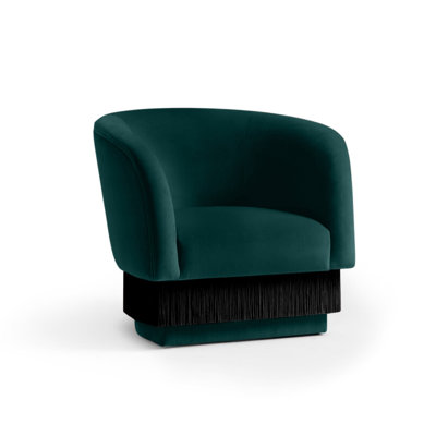 La Folie Velvet Barrel Chair