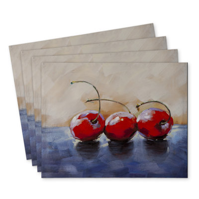 Three Cherries Polyester Andaluss Set of 4 | Home Decor
