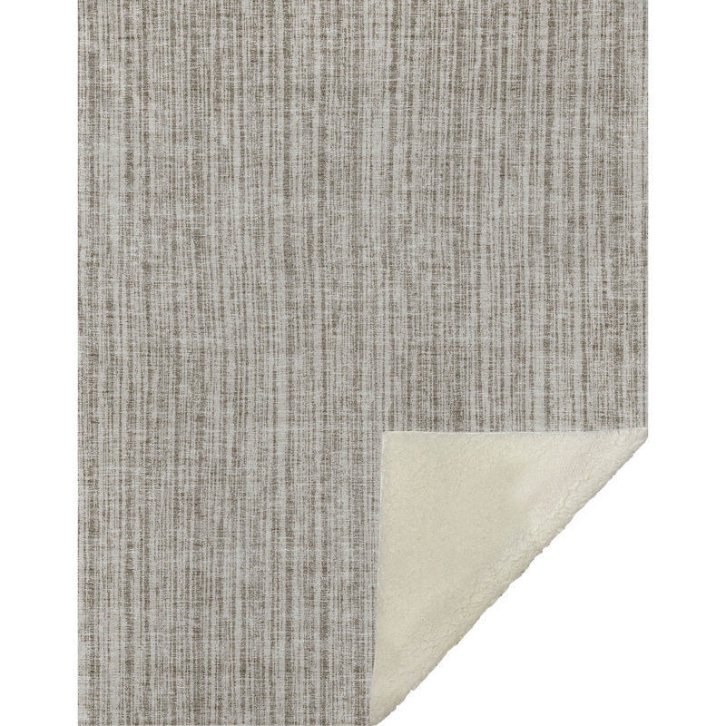Jeté à rayures Addison Sherpa ASB760, Taupe