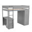 Lit mezzanine simple gris avec placards, bureau et armoire 2 pour meubles de chambre à coucher