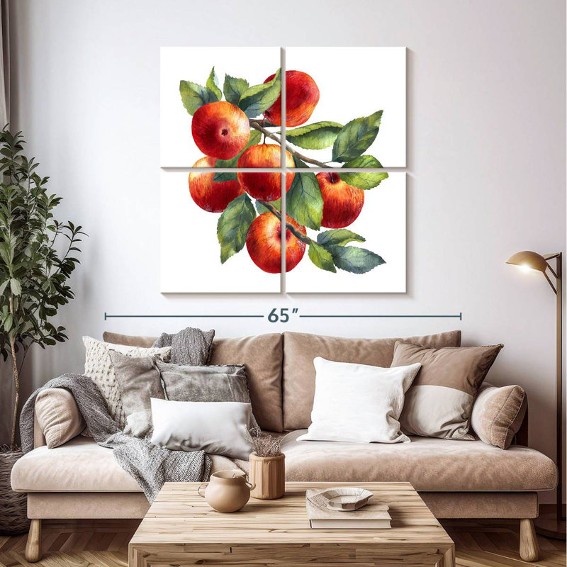 Yarlin Red Apples, 45" H x 45" W