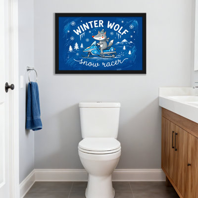 Animals Winter Wolf Snow Racer Pattern Print