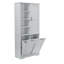 Armoire de rangement de salle de bain avec portes, tiroirs et panier inclinable - Style autoportant gris-863540856