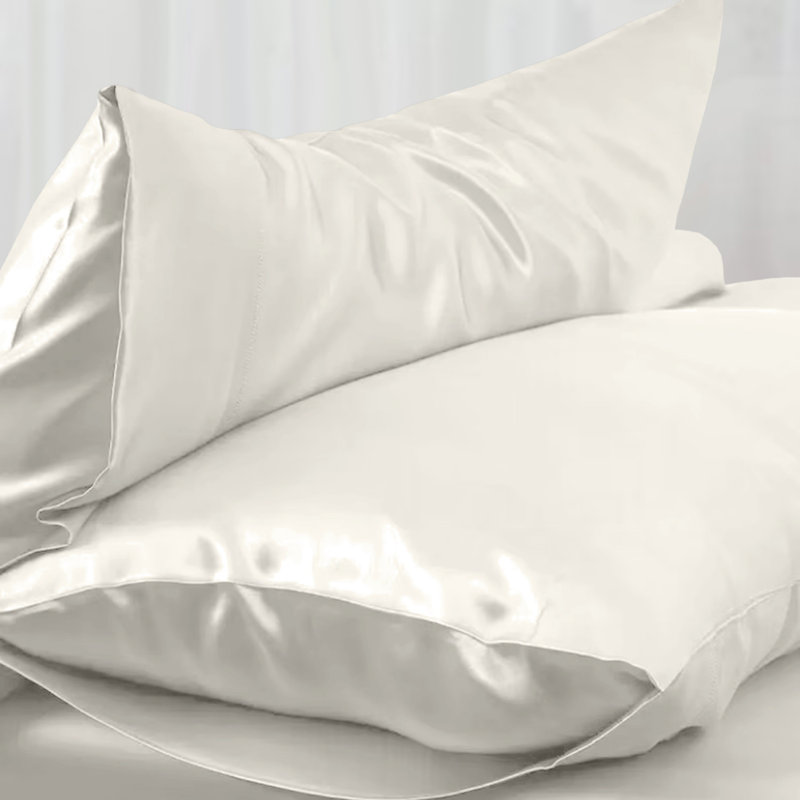Miko 100% Silk Square Oxford Pillowcase, Ivory