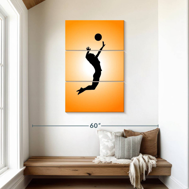Silhouette de joueur de volleyball Sireci, H 45 po x l 28 po