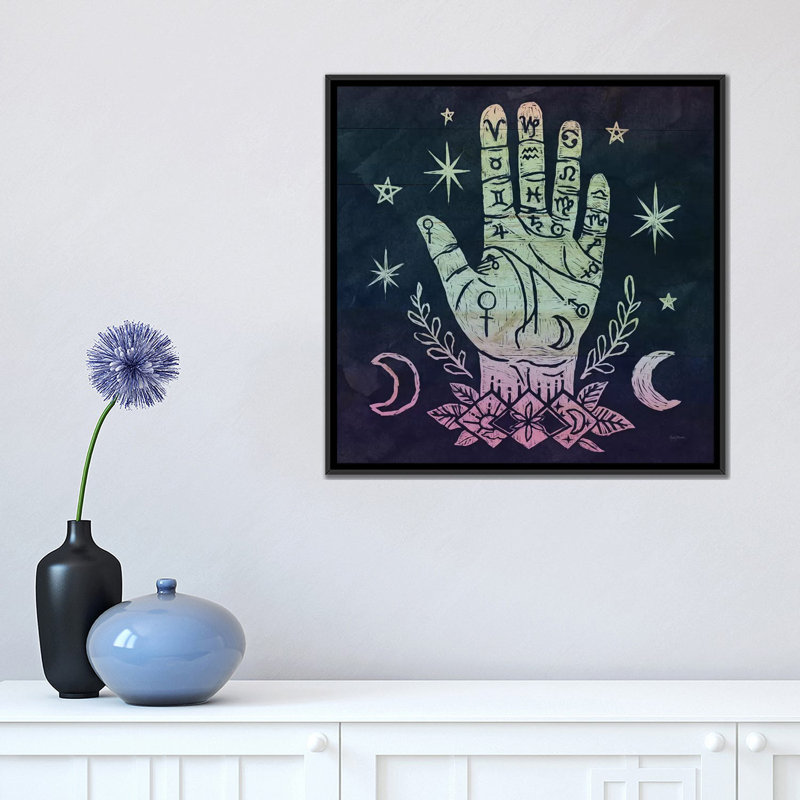 « mystical halloween bijoux i », impression sur toile, H 26 po x l 26 po x P 1,5 po, Toile avec cadre noir, Pas de tapis