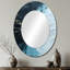 Minimalisme noir et bleu Hurricane II - miroir mural ovale bleu côtier-712044538