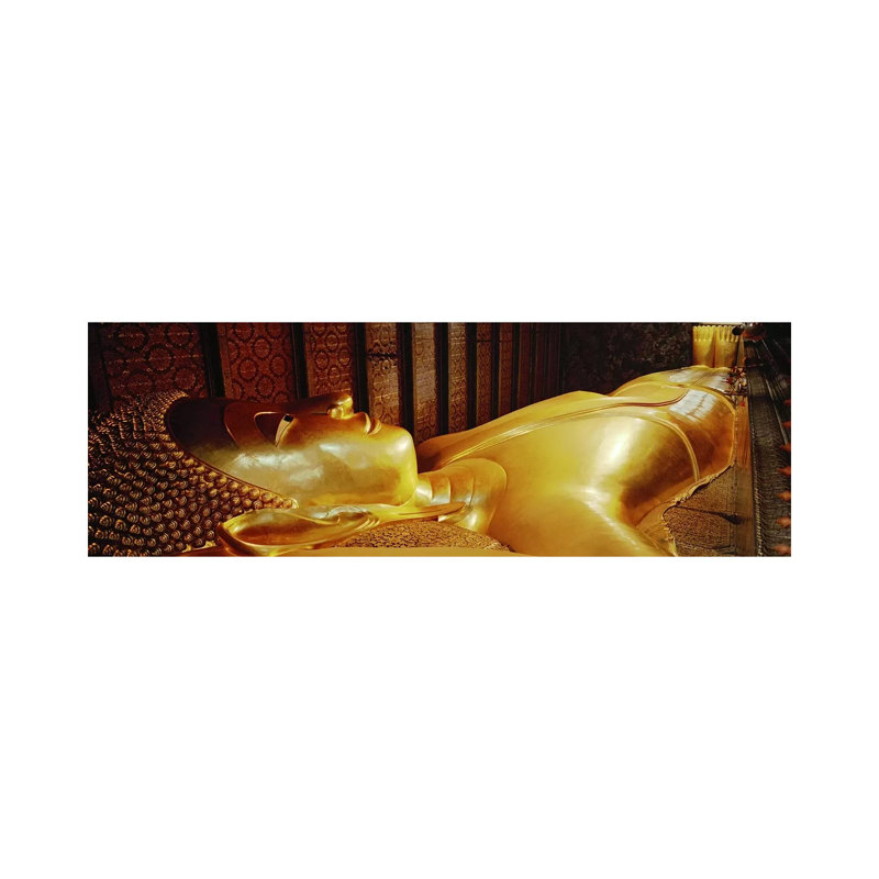 Thailand, Bangkok, Wat Po, Reclining Buddha - Wrapped Canvas Panoramic Print, 30.48 cm H x 91.44 cm W x 1.91 cm D