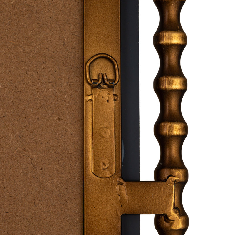 Cast Metal Framed Tall Wall Mirror, Gold