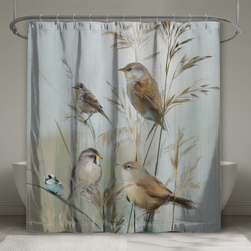 Rideaux de douche Birds On Grass, L 70 po x H 84 po