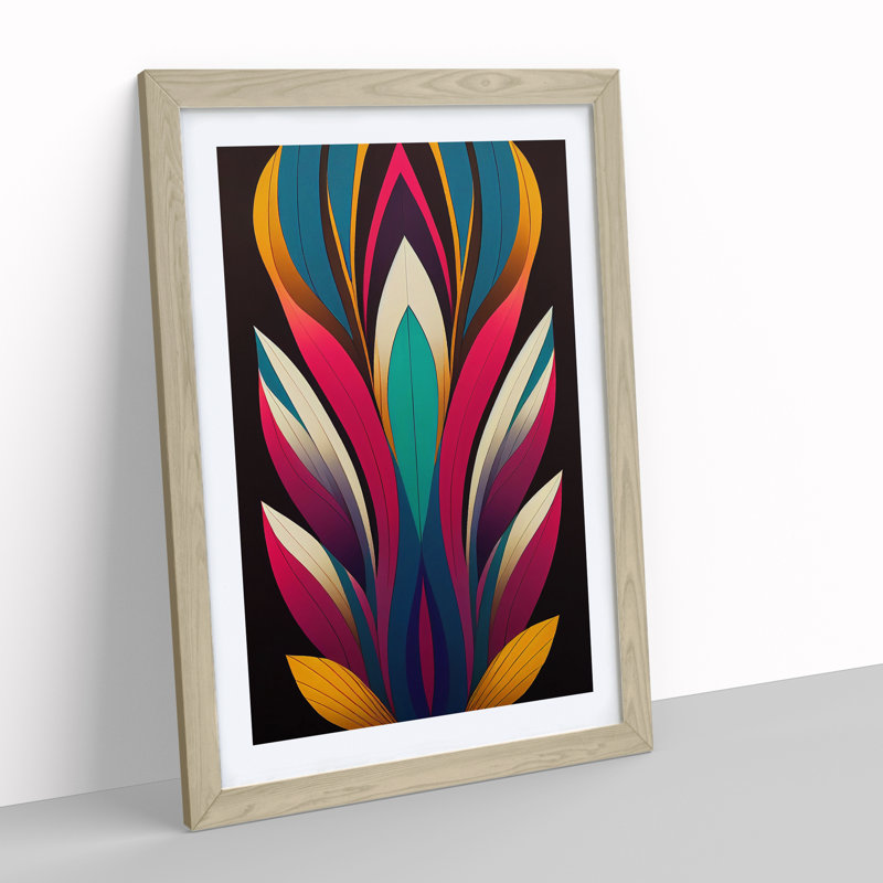 A Surreal Abstract Feather No.1 - Framed Print, 64cm H x 46cm W x 2cm D, Oak Framed