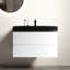 Meuble-lavabo de salle de bain 36 po - Élégance moderne, finition blanche, lavabo noir, silencieux et sans couture avec lavabo mat, conception élégante-1970692048-1970692046