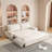 " queen pull out sofa bed | 3-in-1 convertible sleeper | 2 soft pillows | beige velvet | multi-functional design