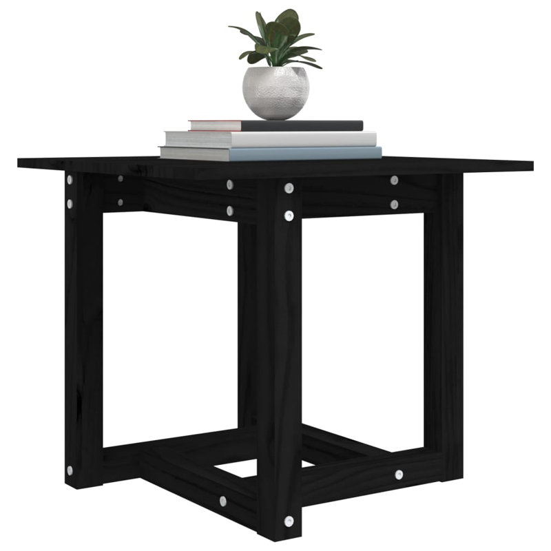 Solid Wood Four Leg Coffee Table, Black