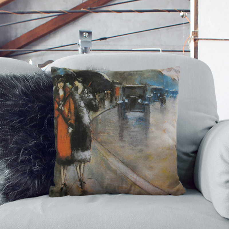 Street In Berlin Square Throw Cushion, 55cm H x 55cm W x 20cm D