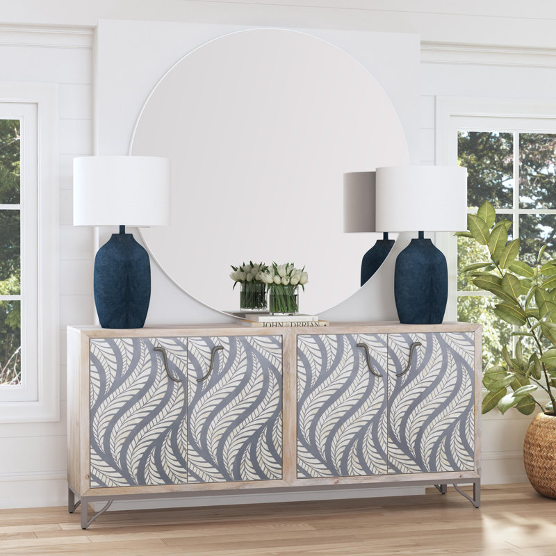 Modern White Round Metal Frame Wall Mirror