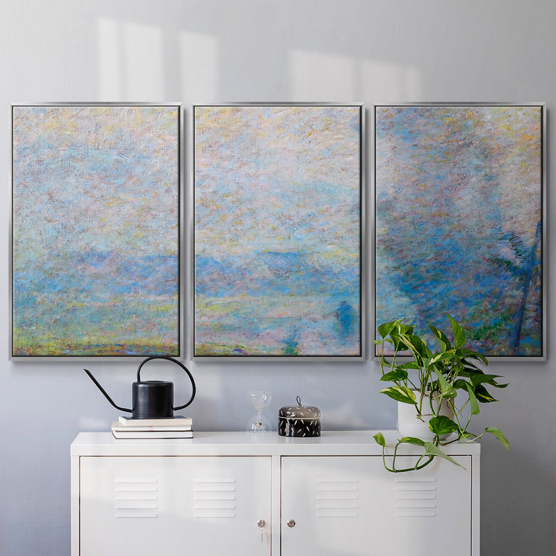 Path in the Fog, 1887 - Multi Piece Framed Canvas, 36" H x 75" W x 2" D, Silver
