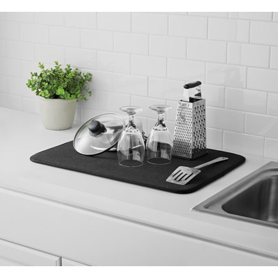 Microfiber Dish Drying Mat Black
