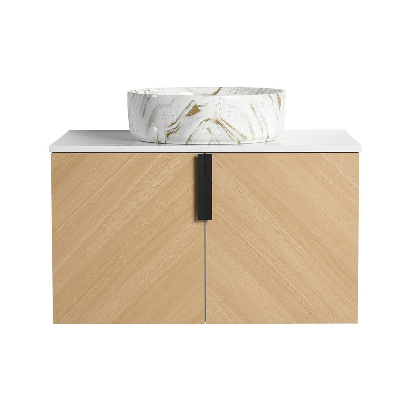 30" bathroom vanity with ceramic sink
