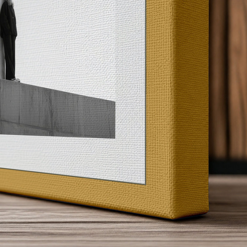 Figure Under Bridge Industrial - Wrapped Canvas, 30x20 - 76.2 x 50.8 cm, Ochre Border