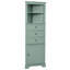 Armoire haute triangulaire avec 3 tiroirs et tablettes réglables pour la salle de bain, la cuisine ou le salon, panneau de fibres à densité moyenne avec finition peinte-1630930326
