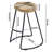 24 Inch Mango Wood Industrial Counter Height Stool, Saddle Seat, Iron, Set of 2, Brown, Black-112475146-71283410