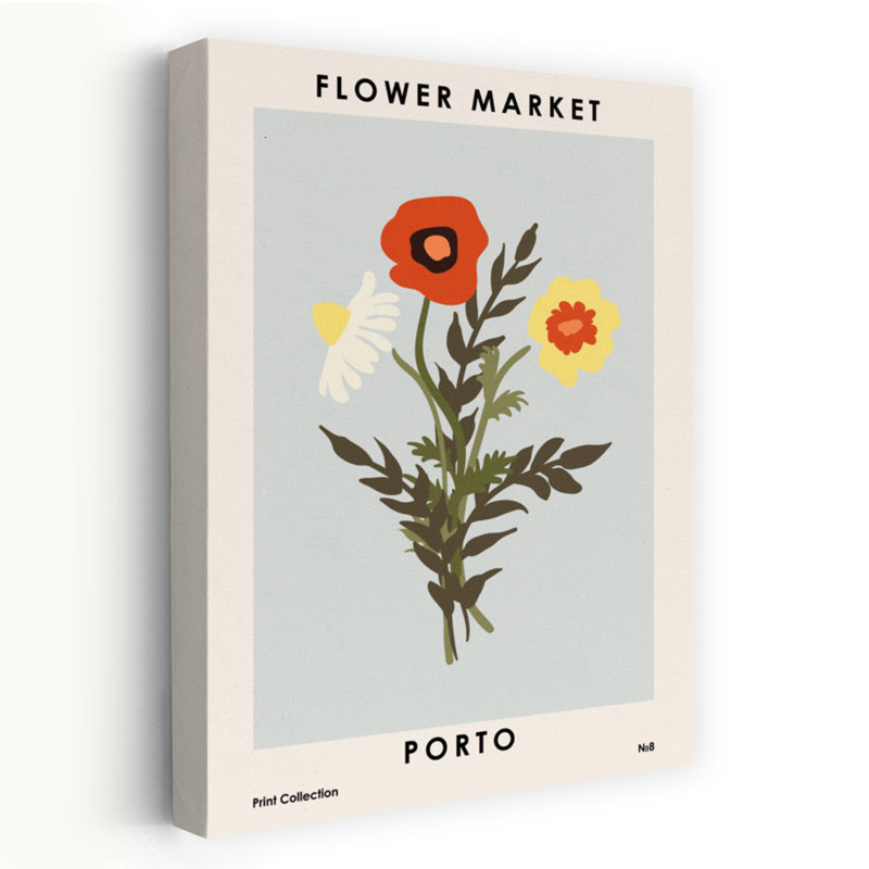 Art contemporain, art floral, H 48 po x l 32 po