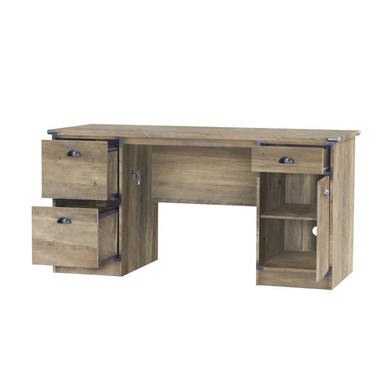 Philo Executive Desk, Rustic Oak