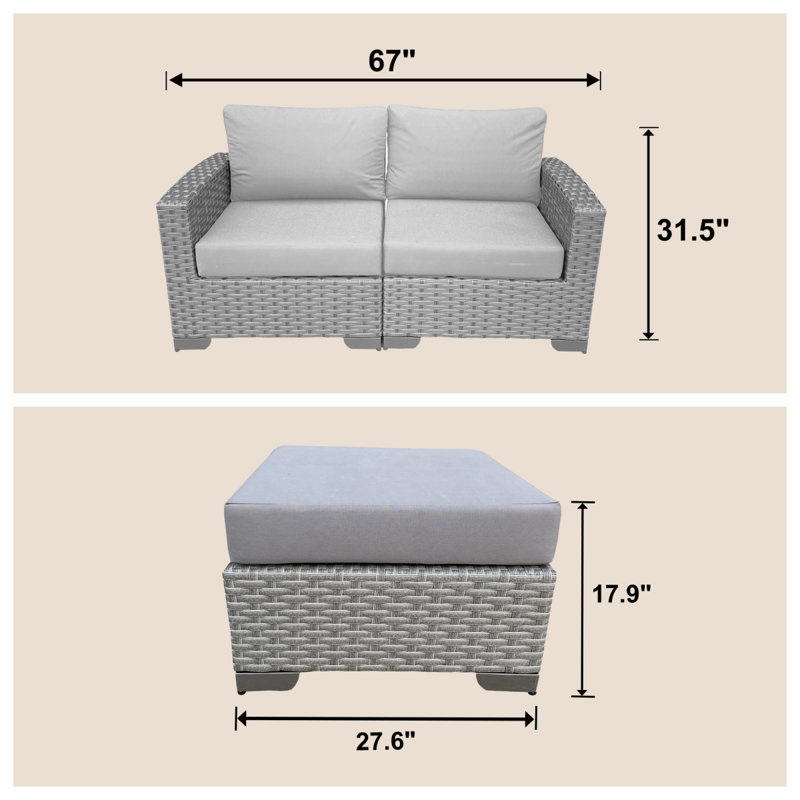 Ensemble de 3 canapés d'extérieur (2 boîtes), Grey