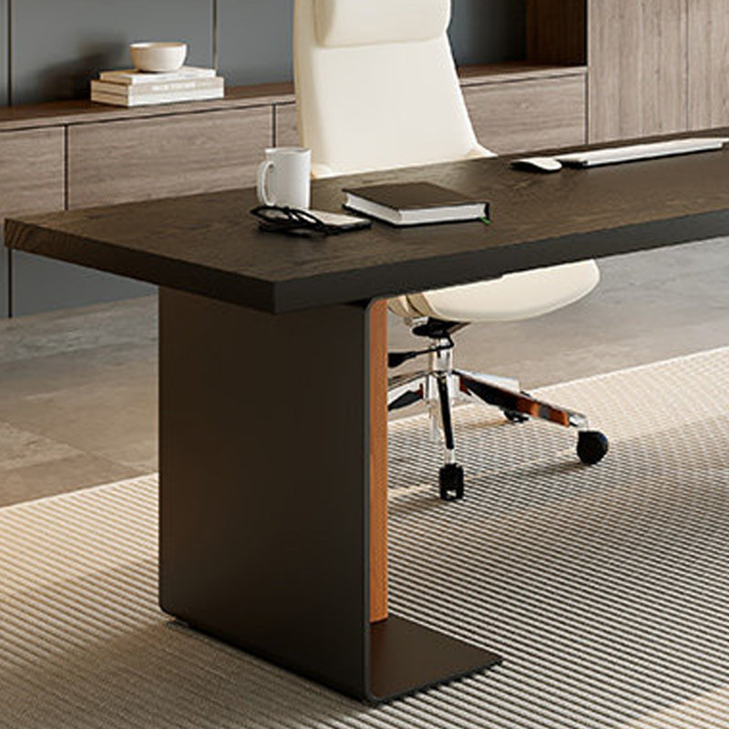 Bureau rectangulaire durable en fer et en bois de frêne durable, H 29,52 po x l 55,11 po x P 27,55 po