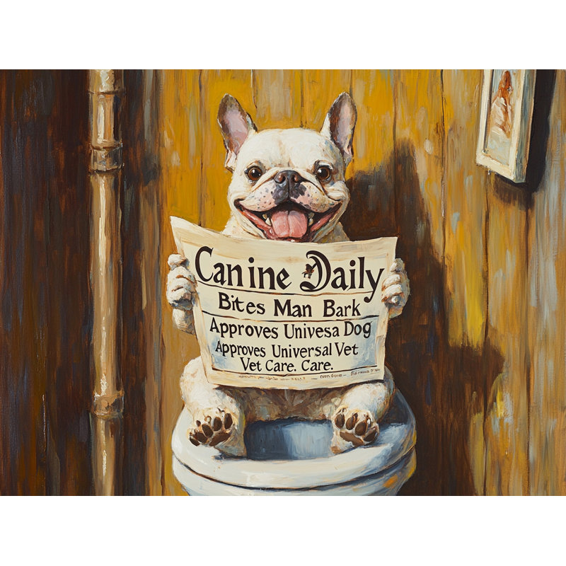 «Whimsical Jack Russell on toilettes with dog»