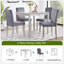 Ensemble de table de salle à manger en bois 5 pièces, ensemble de table de cuisine avec une table carrée et 4 chaises rembourrées, table de salle à manger en bois avec décoration en cristal et ensemble de chaises pour la cuisine, la salle à manger, gris argenté
