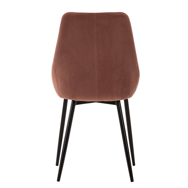 Chaise d'appoint rembourrée en velours Veronica, Rose
