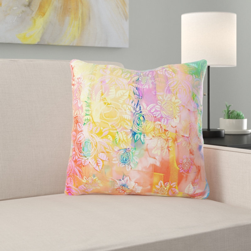 Housse et insert de coussin carré Walmsley Watercolor, Microsuède, Intérieur