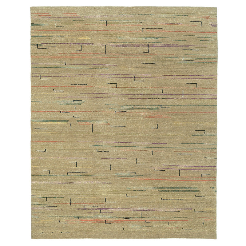 Fragment Wool Area Rug in Beige/Black/Purple, Rectangle 12' x 16'