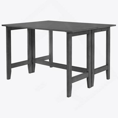 Farmhouse Wood Extendable Dining Table With Drop Leaf For Small Places