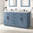 Bailey 60 in. Double Sink Freestanding Blue Lagoon Bathroom Vanity with White Stone Top, Backsplash, Matte Black-723542419-775710013-775709984