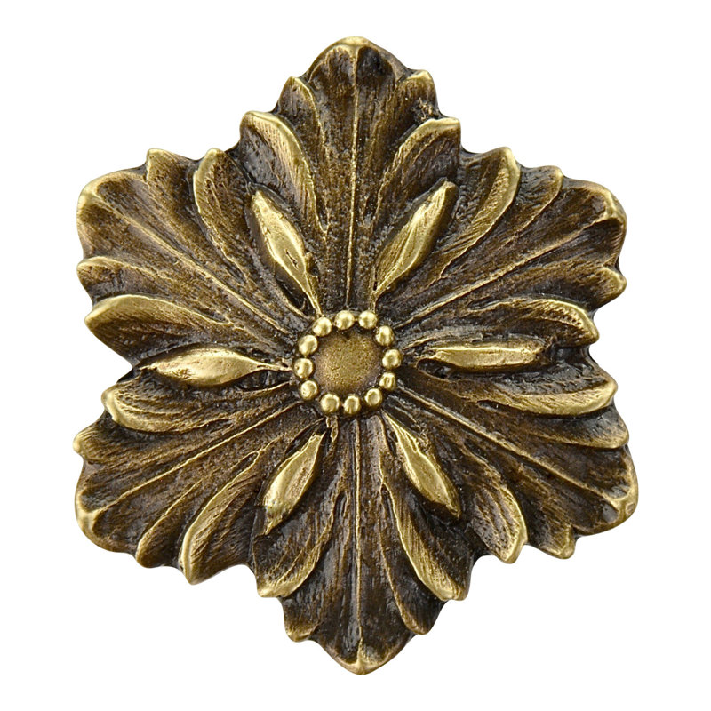 Poignée fantaisie surdimensionnée classique 1,625 po, Laiton antique