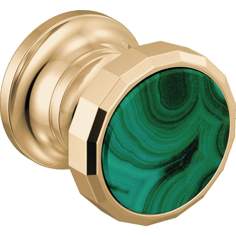 Beauclere™ Two-Handle Wall Mount Lavatory Faucet, Polished Chrome, Wheel Handle With Malachite