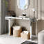 Console à miroir pleine longueur 60 pouces avec verre trempé cannelé, table de canapé d'entrée en miroir, style luxueux léger, résistant aux égratignures, emballage renforcé