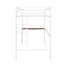 Lit mezzanine simple blanc avec bureau et barrières de sécurité incluses - bureau en métal fiable, barrières de sécurité-496789171