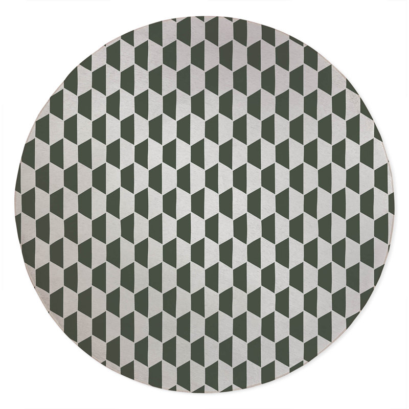 Hex Non-Slip Outdoor Rug, Round 5'